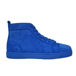 Christian Louboutin Louis Orlato Flat Alize Blue Suede High Top Sneaker 43 10